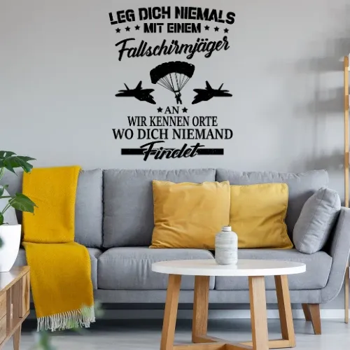 Fallschirmjäger Orte Spruch - BW Falli Geschenk Sonstig. Wandtattoo Fallschirmjäger Orte Spruch - BW Falli Geschenk Wandtattoo