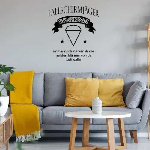Fallschirmjäger Prinzessinnen Spruch Falli Wandtattoo