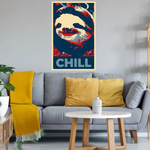 Faultier Chill Hope Style Wandtattoo