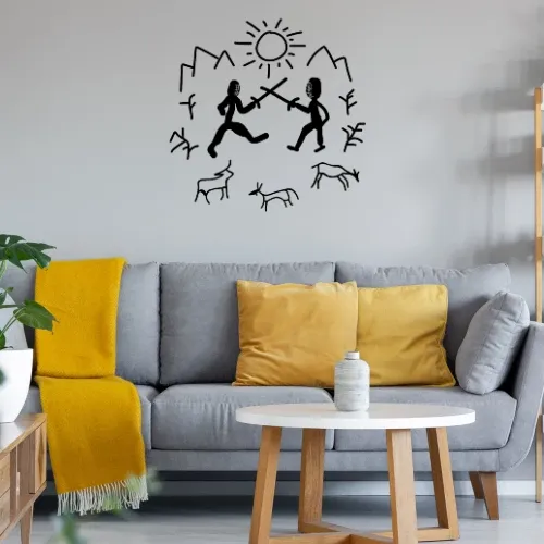 Fechten Höhlenmalerei Fechter Sonstig. Wandtattoo