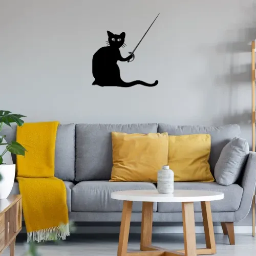 Fechten Katze Fechter Wandtattoo