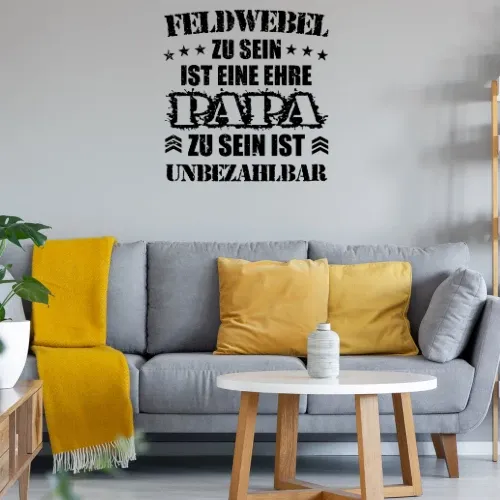 Feldwebel Papa Bundeswehr Unteroffizier Vater BW Sonstig. Wandtattoo Feldwebel Papa Bundeswehr Unteroffizier Vater BW Wandtattoo