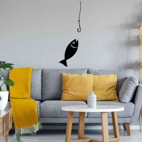 Fisch an der Angeln Sonstig. Wandtattoo