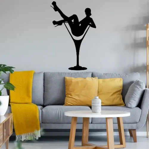 Frau im Glas 2.0 Wandtattoo
