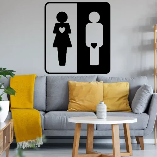 Frau und Mann mit Herz Sonstig. Wandtattoo