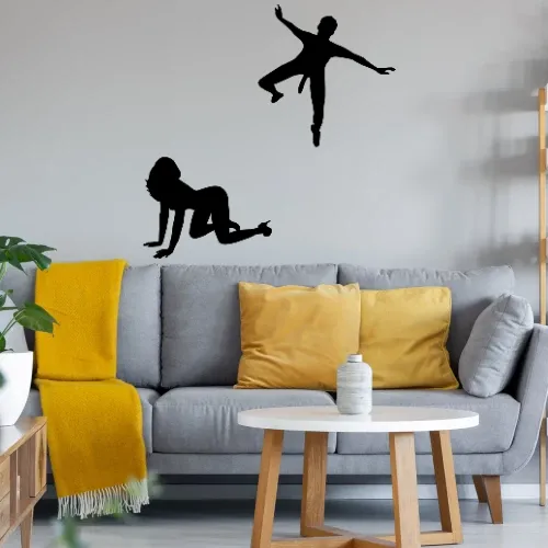 Frau wartet auf Fallschirmspringer Sonstig. Wandtattoo