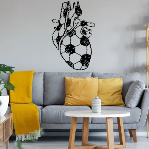 Fußballherz Organ Retro Wandtattoo