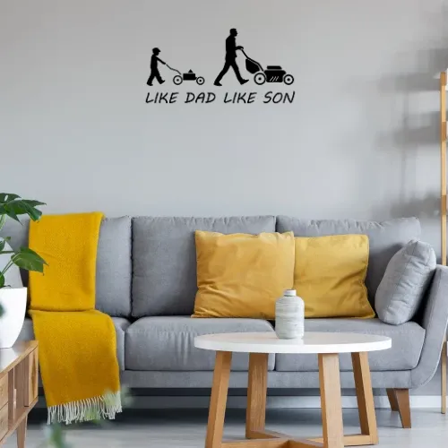 Gartenarbeit Vater Sohn Rasenmähen Rasenmäher Sonstig. Wandtattoo Gartenarbeit Vater Sohn Rasenmähen Rasenmäher Wandtattoo