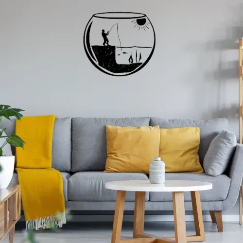 Goldfisch Aquarium Glas Angler Angeln Geschenkidee Sonstig. Wandtattoo Goldfisch Aquarium Glas Angler Angeln Geschenkidee Wandtattoo