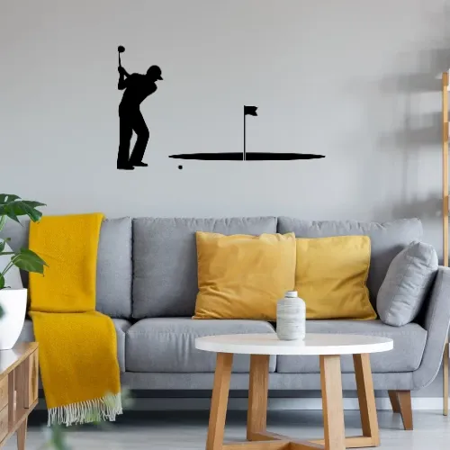 Golfspieler großen Loch Wandtattoo