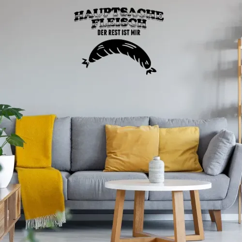 Grillen BBQ Bratwurst Griller Grillmeister Spruch Wandtattoo