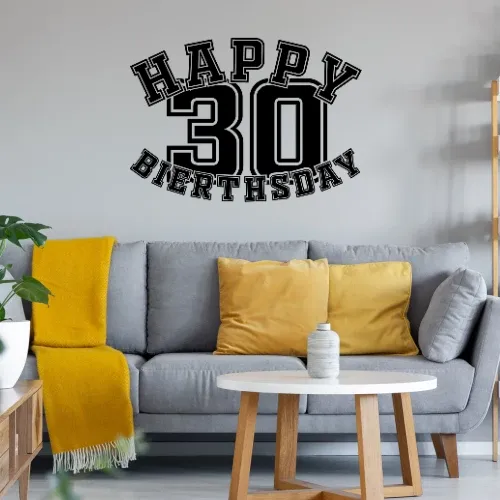 Happy Bierthsday 30er Wandtattoo