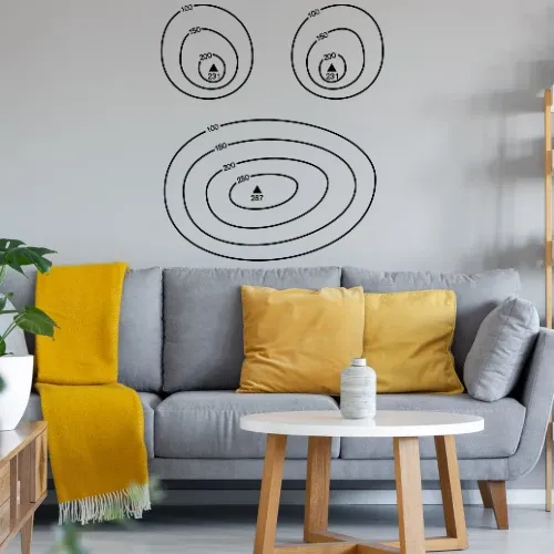 Höhenlinien von Brust und Bauch Wandtattoo