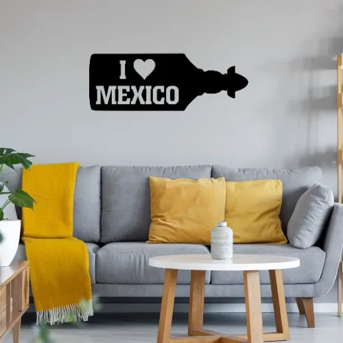 I Love Mexico Sierra Tequila Flasche Wandtattoo