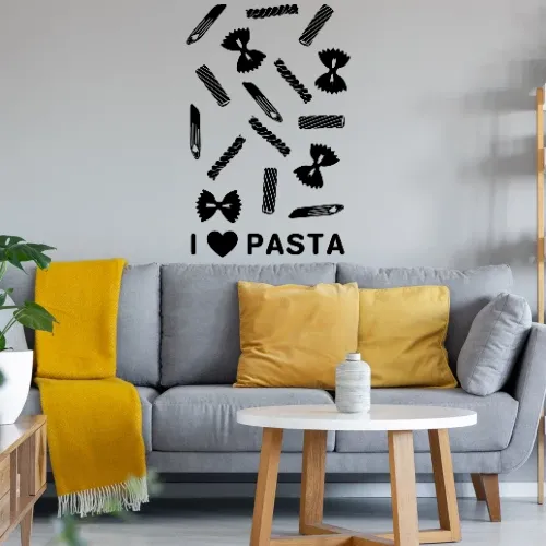 I love Paste Nudelarten Sonstig. Wandtattoo I love Paste Nudelarten Wandtattoo
