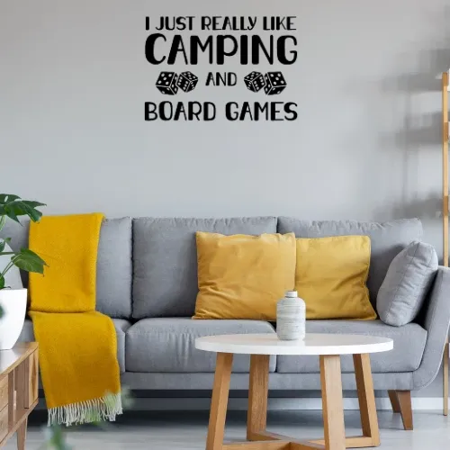 Ich mag Camping und Brettspiele Sonstig. Wandtattoo Ich mag Camping und Brettspiele Wandtattoo