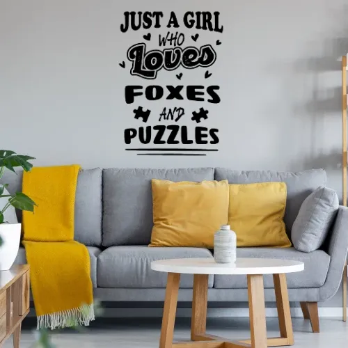 Just a Girl who loves Foxes and Puzzles Rätsel Wandtattoo