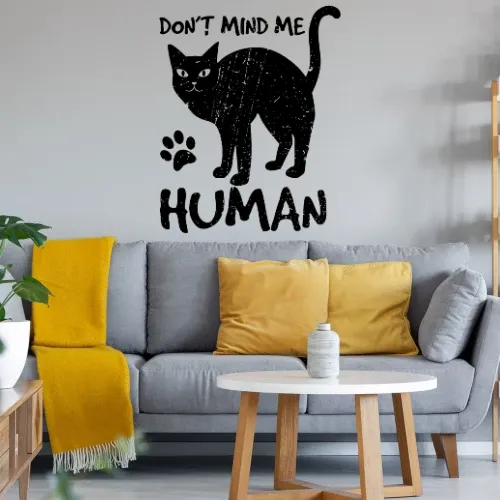 Katzen Spruch Wandtattoo
