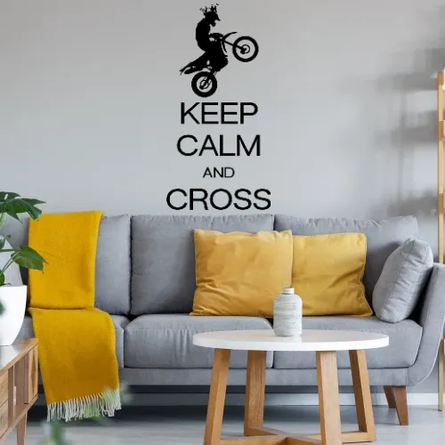 keep calm and cross Wandtattoo