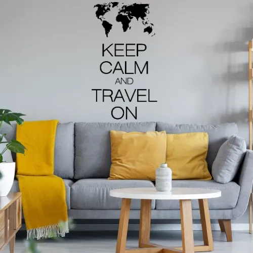 keep calm and travel on Sonstig. Wandtattoo