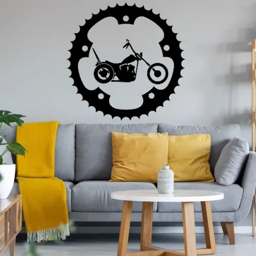 Kettenblatt Chopper Wandtattoo