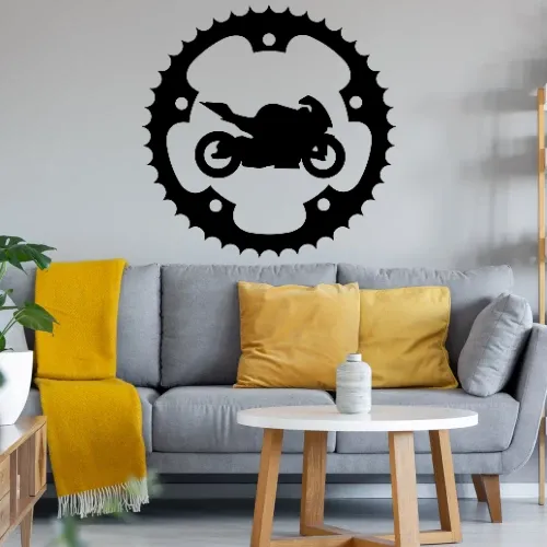 Kettenblatt Motorrad Wandtattoo