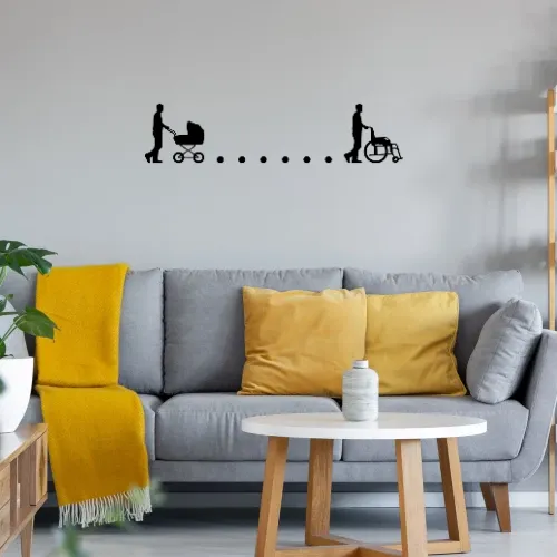 Kinderwagen zum Rollstuhl Wandtattoo