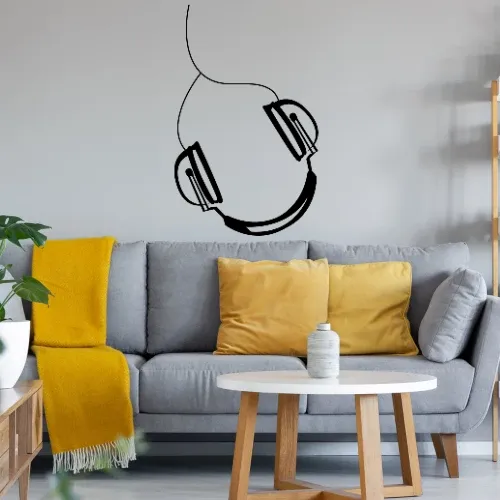 Kopfhörer mit Kabel Sonstig. Wandtattoo