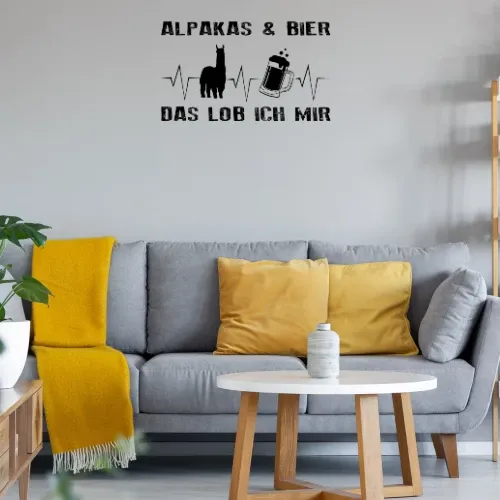 Lama Alpaka Spruch für Alpakazüchter Biertrinker Wandtattoo
