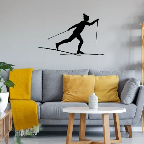Langlauf Skifahrer Langlauf Wandtattoo
