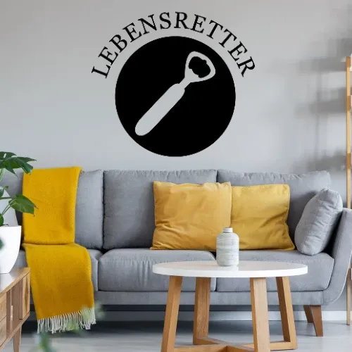 Lebensretter Flaschenöffner Wandtattoo