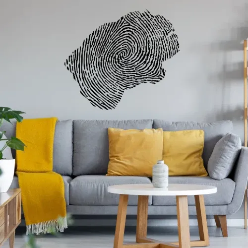 Lesotho Fingerabdruck Wandtattoo