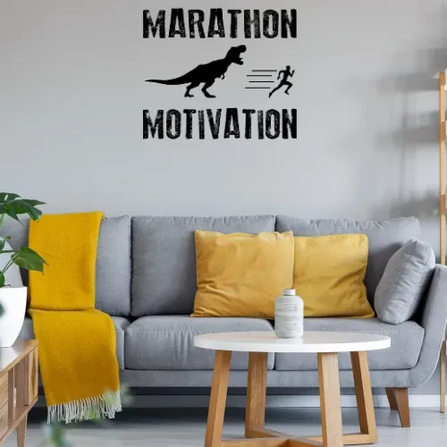 Marathon Marathonlauf Marathonläufer Dino Geschenk Wandtattoo