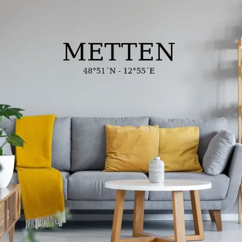 Metten Koordinaten Wandtattoo