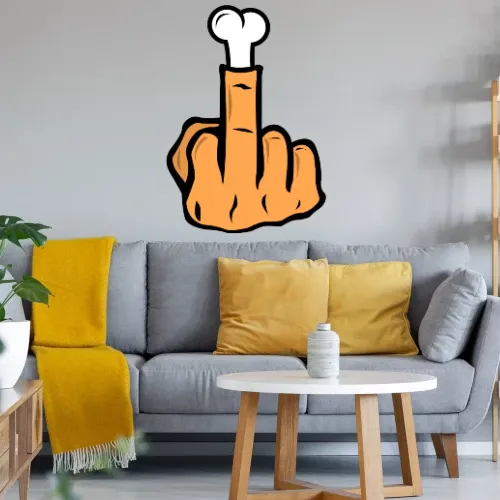 Mittelfinger aus Knochen Wandtattoo