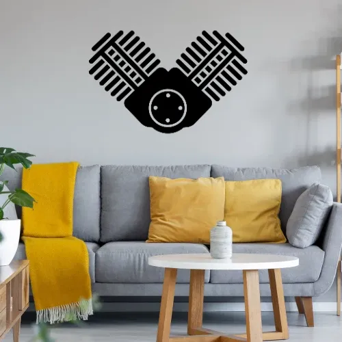 Motorblockherz Wandtattoo