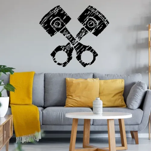 Motorkolben Retro Wandtattoo
