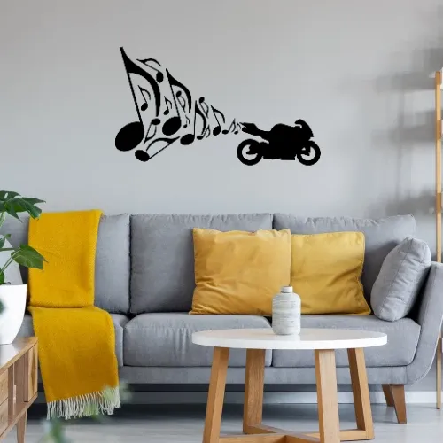Motorrad Auspuff Musik  Wandtattoo