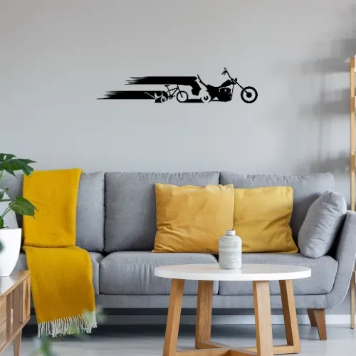Motorrad Chopper Evolution Schweif Wandtattoo
