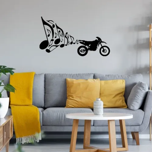 Motorrad Enduro Auspuff Musik  Wandtattoo