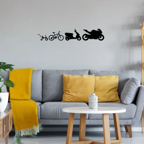 Motorrad Evolution kleine Wandtattoo