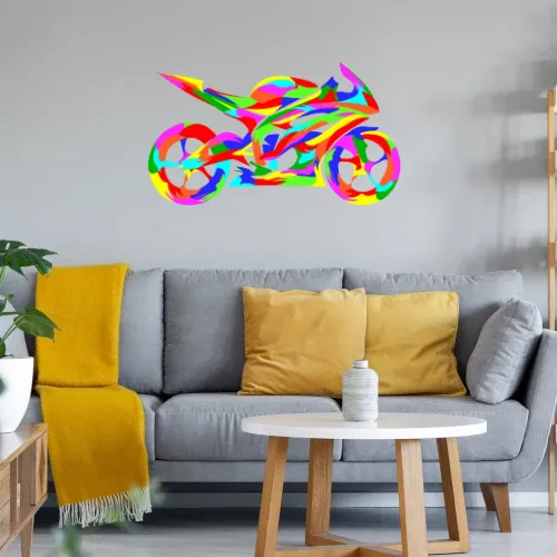 Motorradmosaik Wandtattoo