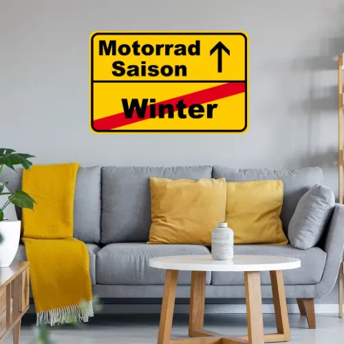 Motorradsaison vs. Winter Wandtattoo