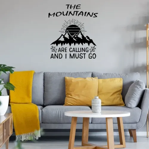 Mountains Are Calling - Skifahren Winterurlaub Ski Sonstig. Wandtattoo Mountains Are Calling - Skifahren Winterurlaub Ski Wandtattoo