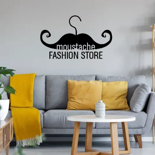 Moustache Kleiderbügel Fashion Store Wandtattoo