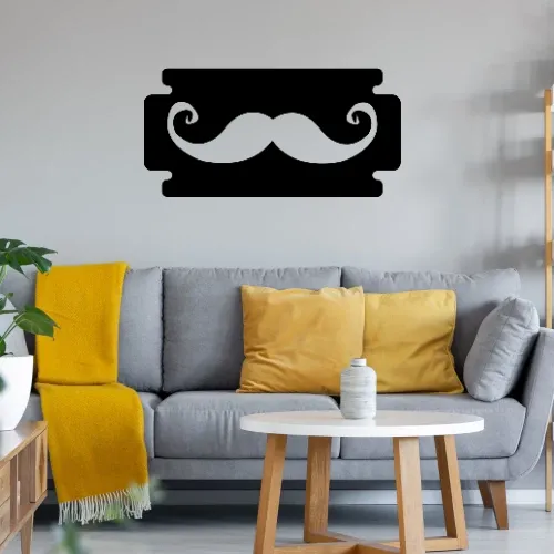 Moustache Rasierklinge Wandtattoo
