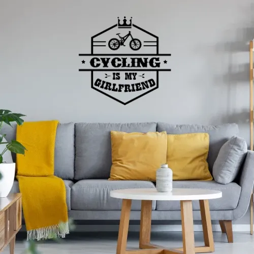 MTB Radfahrer Freundin Mountainbiker Fahrradfahrer Wandtattoo