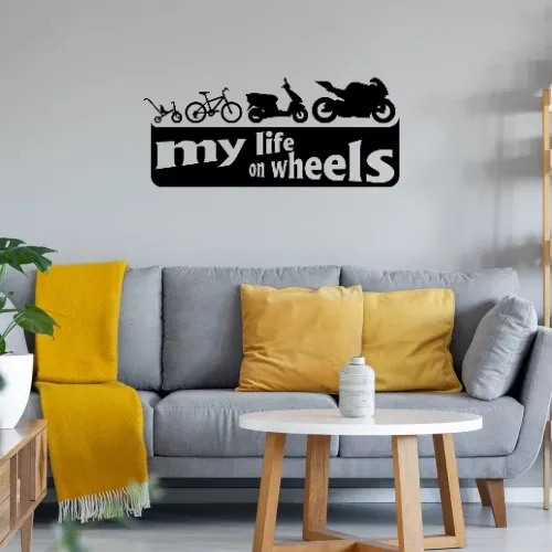 my life on wheels - Motorrad Wandtattoo