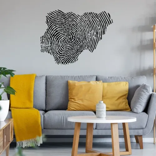 Nigeria Fingerabdruck Wandtattoo
