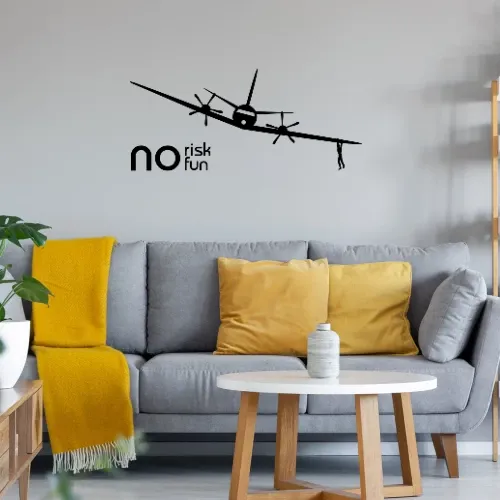 no risk no fun Flugzeug Sonstig. Wandtattoo